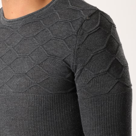 Paname Brothers - Pull 111 Gris Anthracite Chiné