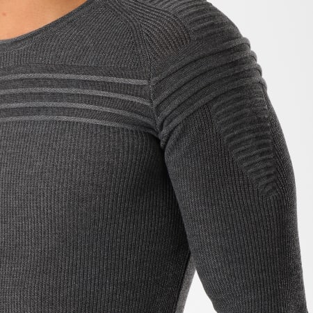 Paname Brothers - Pull 103 Gris Anthracite Chiné