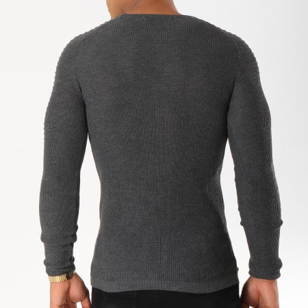 Paname Brothers - Pull 112 Gris Anthracite Chiné