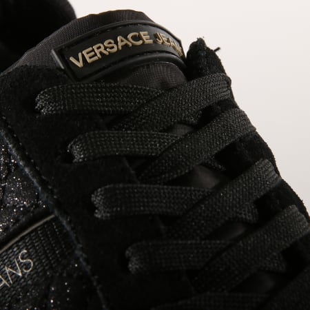 Versace Jeans Couture - Baskets Femme Linea Fondo Stella E0VSBSA1 Suede Glitter Quilted Black