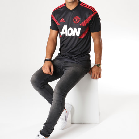 Adidas Sportswear - Tee Shirt De Sport FC Manchester United Preshi CW5824 Noir Rouge