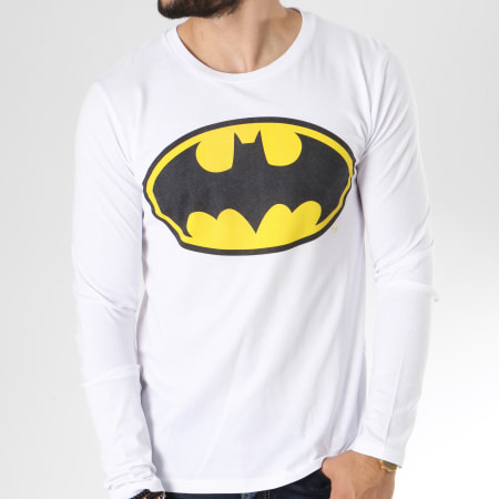 DC Comics - Tee Shirt Manches Longues Classic Logo Blanc