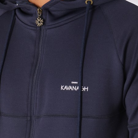 Gianni Kavanagh - Sweat Zippé Capuche Oversize Avec Bandes GKG200 Bleu Marine