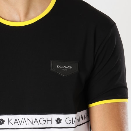 Gianni Kavanagh - Tee Shirt Oversize Bandes Brodées Ribbon Blanc Noir Jaune