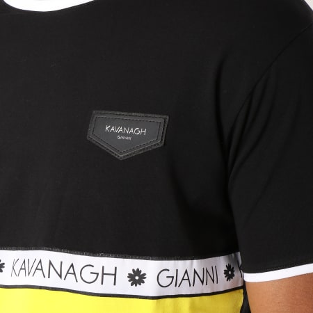 Gianni Kavanagh - Tee Shirt Oversize Avec Bande Ribbon Noir Jaune