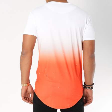 Gianni Kavanagh - Tee Shirt Oversize Splats Blanc Dégradé Orange