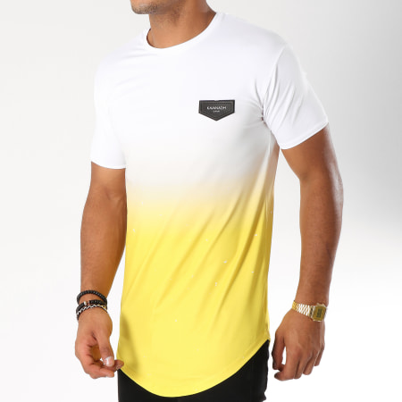 Gianni Kavanagh - Tee Shirt Oversize Splats Blanc Dégradé Jaune