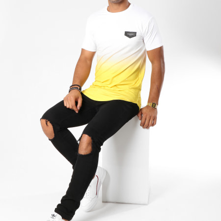 Gianni Kavanagh - Tee Shirt Oversize Splats Blanc Dégradé Jaune