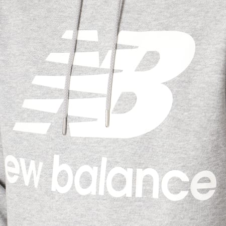 New Balance - Sweat Capuche 660030-60 Gris Chiné Blanc