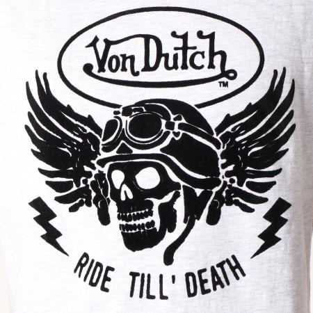 Von Dutch - Tee Shirt Death Gris Chiné Noir
