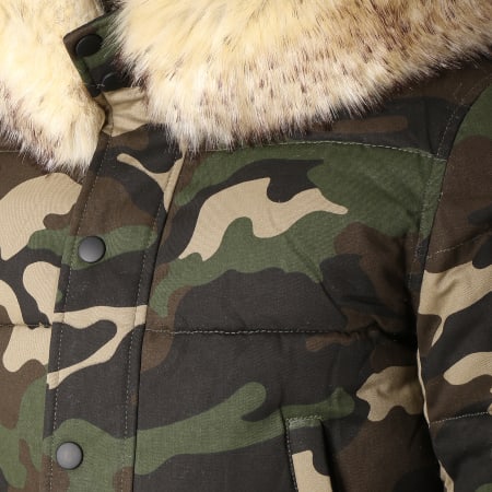 MTX - Blouson Fourrure S511 Vert Kaki Beige Camouflage