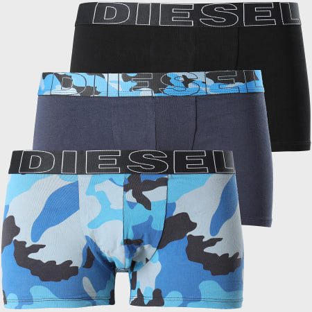 Diesel - Lot De 3 Boxers Damien 00ST3V-0PAQZ Noir Camouflage Bleu Clair