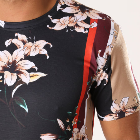 Frilivin - Tee Shirt Oversize 5117F Noir Floral