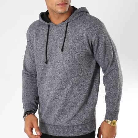 Paname Brothers - Pull Capuche Arold Gris Anthracite Chiné