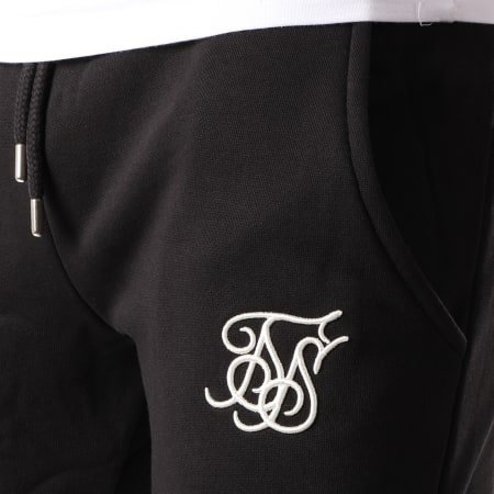SikSilk - Pantalon Jogging Muscle Fit 13230 Noir Blanc