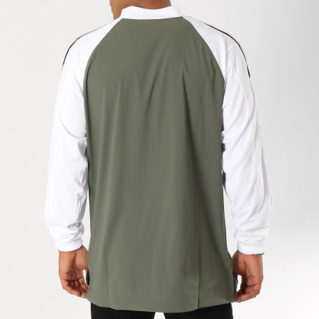Adidas Originals - Tee Shirt Manches Longues De Sport Side DH5134 Noir Blanc Vert Kaki