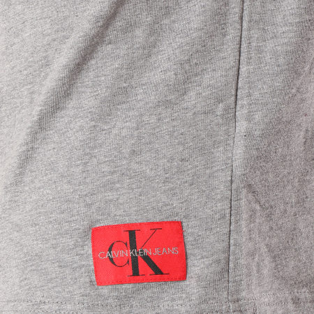 Calvin Klein - Tee Shirt Monogram Hem Logo 9616 Gris Chiné