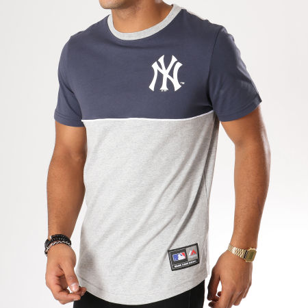 Majestic Athletic - Tee Shirt MLB New York Yankees Hawser Gris Chiné Bleu Marine