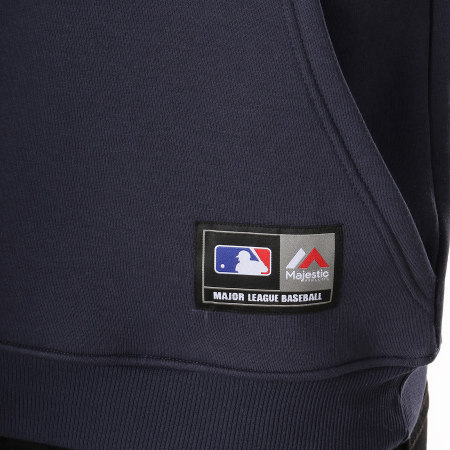 Majestic Athletic - Sweat Crewneck Bedric Small Logo MLB New York Yankees Gris Chiné Bleu Marine