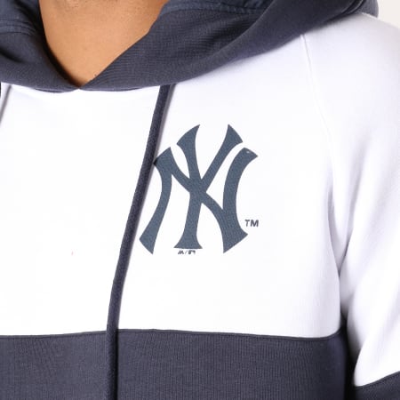 Majestic Athletic - Sweat Capuche Wells Fashion MLB New York Yankees Bleu Marine Blanc