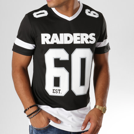 Majestic Athletic - Tee Shirt De Sport Portmer NFL Oakland Raiders Noir Blanc