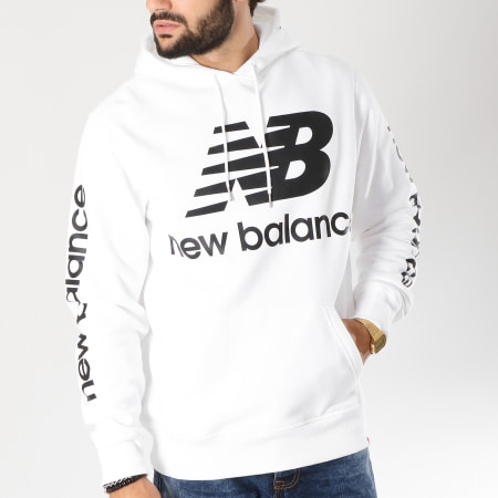 New Balance - Sweat Capuche 660030-60 Blanc Noir