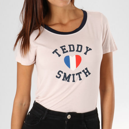 Teddy Smith - Tee Shirt Femme Twelvo Rose Poudré