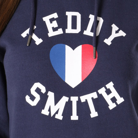 Teddy Smith - Sweat Capuche Femme Sofrench Bleu Marine