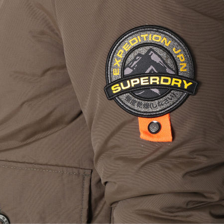 Superdry - Blouson Fourrure Everest Bomber M50015DR Vert Kaki Noir