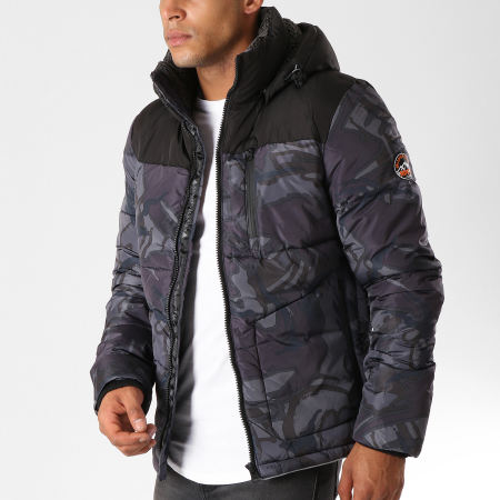 Superdry - Doudoune Expedition M50003GR Gris Anthracite Camouflage 
