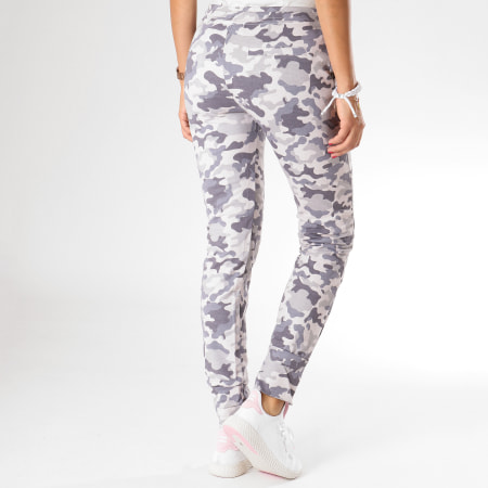 Ellesse - Pantalon Jogging Femme Fit Gris Blanc Camouflage