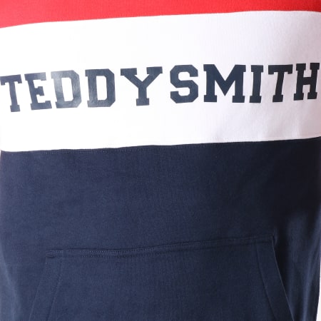 Teddy Smith - Sweat Capuche Sub Rouge Bleu Marine Blanc
