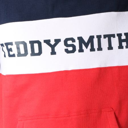 Teddy Smith - Sweat Capuche Sub Bleu Marine Rouge Blanc