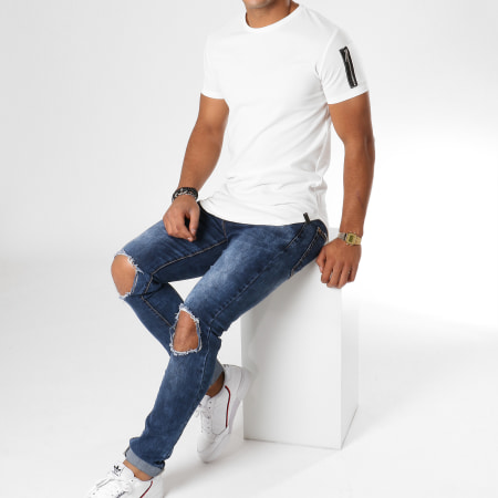 Uniplay - Tee Shirt Oversize Avec Poche UY277 Blanc