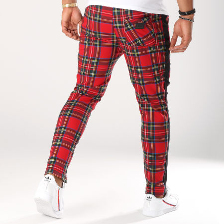 Uniplay - Pantalon Carreaux Avec Bandes UP-T3272 Rouge