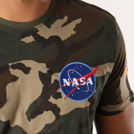 Alpha Industries - Tee Shirt Nasa Space Shuttle Vert Kaki Camouflage