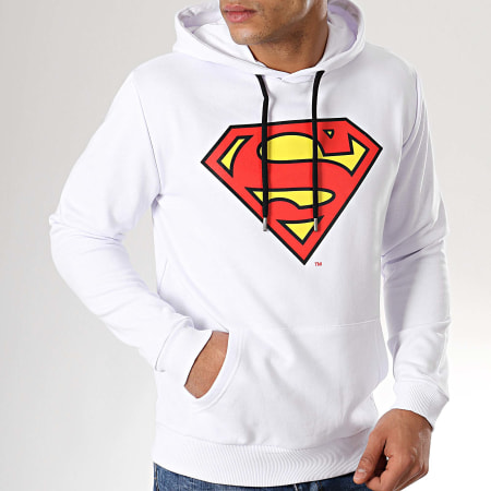 Superman - Sweat Capuche Classic Logo Blanc