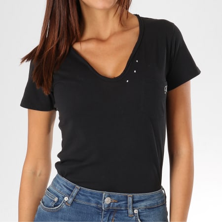 Kaporal - Tee Shirt Poche Femme Tecil Noir Argenté