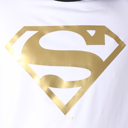 DC Comics - Sweat Capuche Gold Logo Blanc