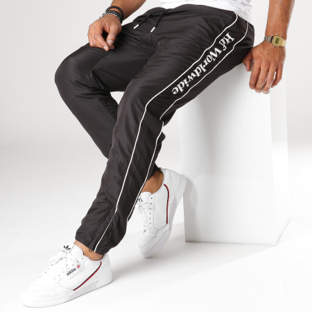 HUF - Pantalon Jogging Worldwide Noir Blanc