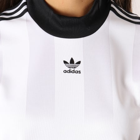 Adidas Originals - Tee Shirt Manches Longues Femme Bandes Brodées DH4246 Blanc Noir