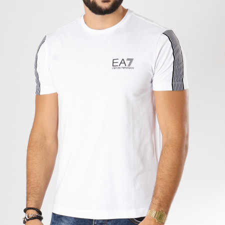 EA7 Emporio Armani - Tee Shirt Avec Bandes 6ZPT16-PJ02Z Blanc
