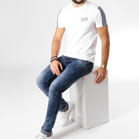 EA7 Emporio Armani - Tee Shirt Avec Bandes 6ZPT16-PJ02Z Blanc