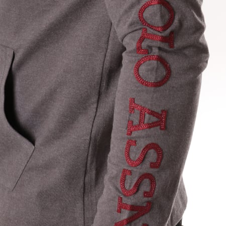 US Polo ASSN - Sweat Capuche Logo Fleece Gris Chiné