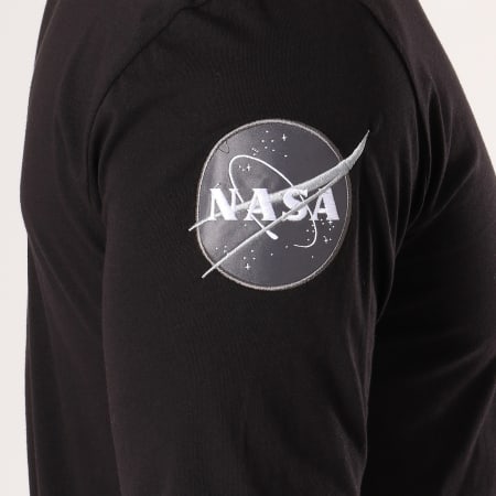 Alpha Industries - Tee Shirt Manches Longues Patch Brodé NASA Noir 