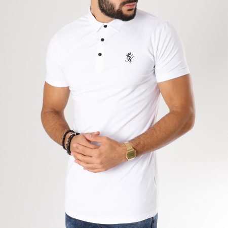 Gym King - Polo Manches Courtes Oversize Jersey Blanc