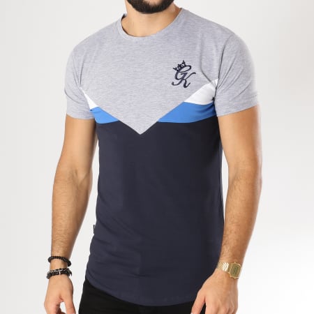 Gym King - Tee Shirt Oversize Escobar Bleu Marine Gris Chiné Blanc Bleu Clair