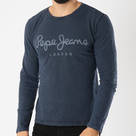 Pepe Jeans - Tee Shirt Manches Longues Denim Bleu Marine
