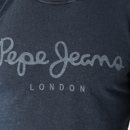 Pepe Jeans - Tee Shirt Manches Longues Denim Bleu Marine