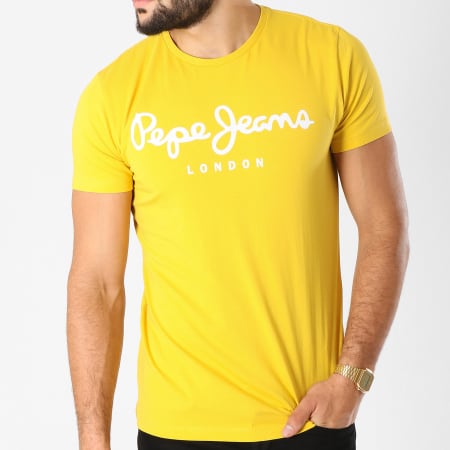 Pepe Jeans - Tee Shirt Original Stretch Jaune